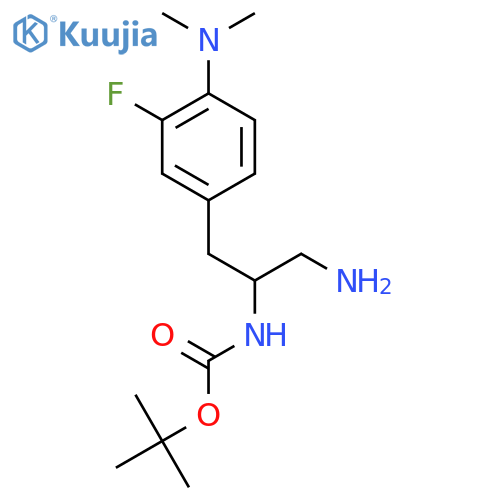 tert-butyl N-{1-amino-3-4-(dimethylamino)-3-fluorophenylpropan-2-yl}carbamate structure