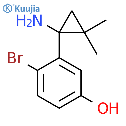 3-(1-amino-2,2-dimethylcyclopropyl)-4-bromophenol structure
