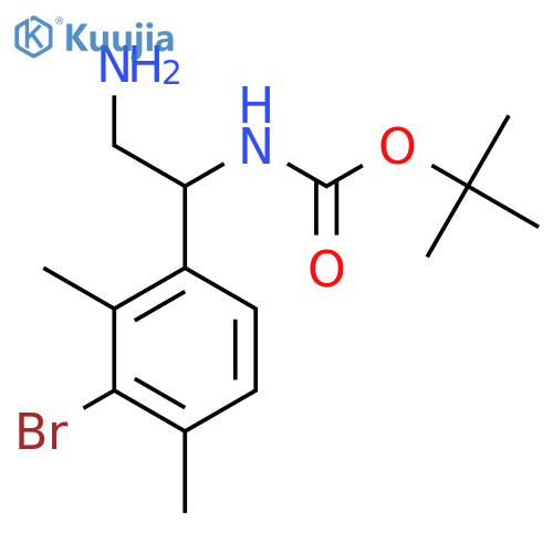 tert-butyl N-2-amino-1-(3-bromo-2,4-dimethylphenyl)ethylcarbamate structure