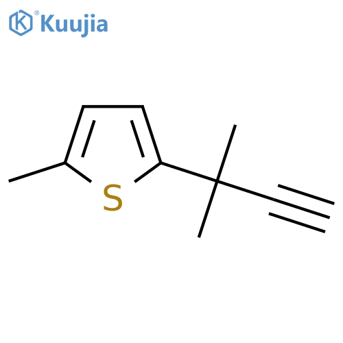 2-methyl-5-(2-methylbut-3-yn-2-yl)thiophene structure