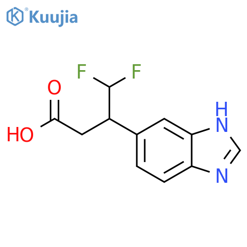 3-(1H-1,3-benzodiazol-5-yl)-4,4-difluorobutanoic acid structure