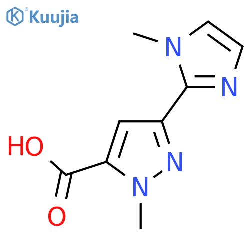 1-methyl-3-(1-methyl-1H-imidazol-2-yl)-1H-pyrazole-5-carboxylic acid structure