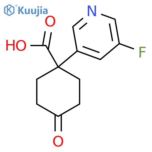 1-(5-fluoropyridin-3-yl)-4-oxocyclohexane-1-carboxylic acid structure