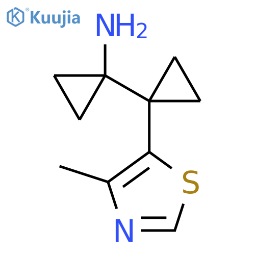 1-1-(4-methyl-1,3-thiazol-5-yl)cyclopropylcyclopropan-1-amine structure