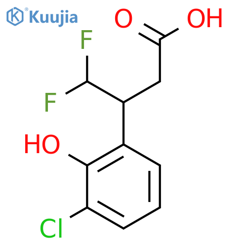 3-(3-chloro-2-hydroxyphenyl)-4,4-difluorobutanoic acid structure