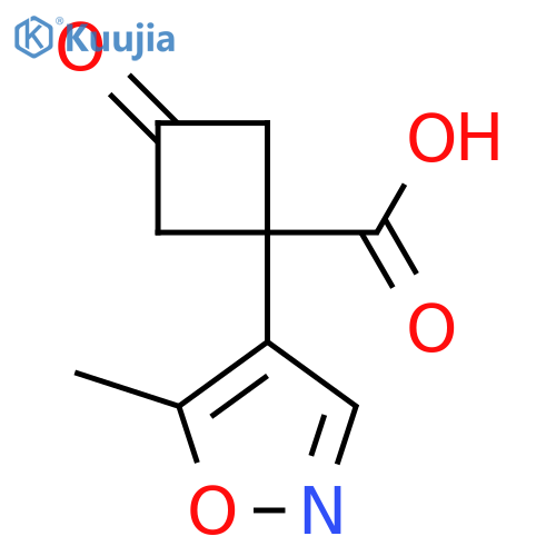 1-(5-methyl-1,2-oxazol-4-yl)-3-oxocyclobutane-1-carboxylic acid structure