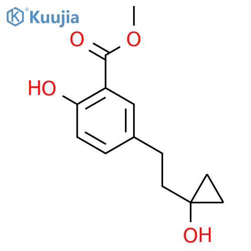 methyl 2-hydroxy-5-2-(1-hydroxycyclopropyl)ethylbenzoate structure