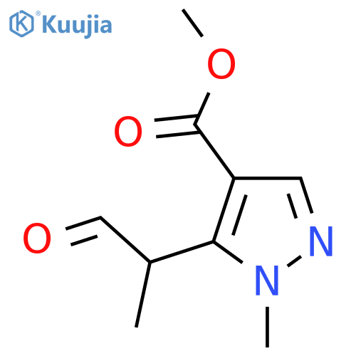 methyl 1-methyl-5-(1-oxopropan-2-yl)-1H-pyrazole-4-carboxylate structure