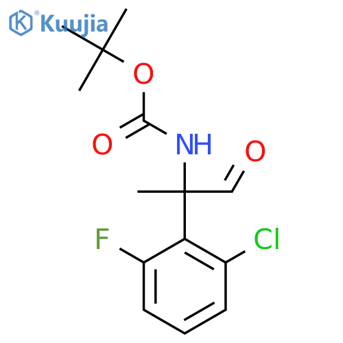 tert-butyl N-2-(2-chloro-6-fluorophenyl)-1-oxopropan-2-ylcarbamate structure