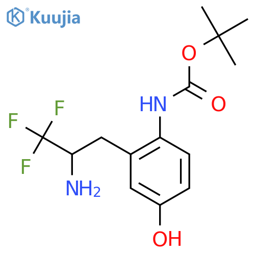 tert-butyl N-2-(2-amino-3,3,3-trifluoropropyl)-4-hydroxyphenylcarbamate structure