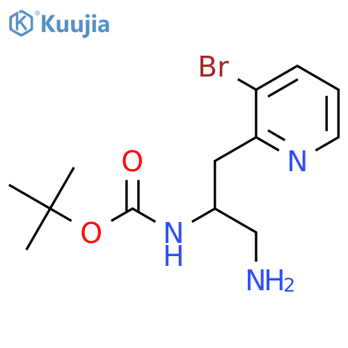 tert-butyl N-1-amino-3-(3-bromopyridin-2-yl)propan-2-ylcarbamate structure