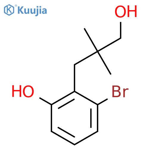 3-bromo-2-(3-hydroxy-2,2-dimethylpropyl)phenol structure