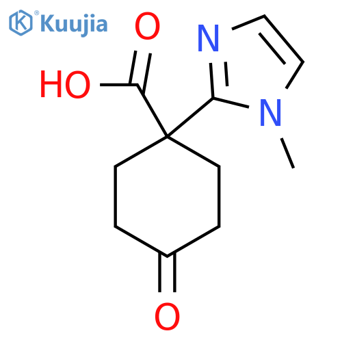 1-(1-methyl-1H-imidazol-2-yl)-4-oxocyclohexane-1-carboxylic acid structure