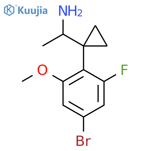 1-1-(4-bromo-2-fluoro-6-methoxyphenyl)cyclopropylethan-1-amine structure
