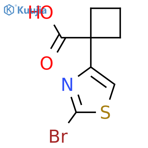 1-(2-bromo-1,3-thiazol-4-yl)cyclobutane-1-carboxylic acid structure