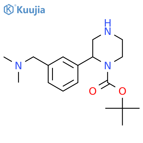 tert-butyl 2-{3-(dimethylamino)methylphenyl}piperazine-1-carboxylate structure
