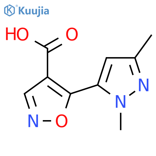 5-(1,3-dimethyl-1H-pyrazol-5-yl)-1,2-oxazole-4-carboxylic acid structure