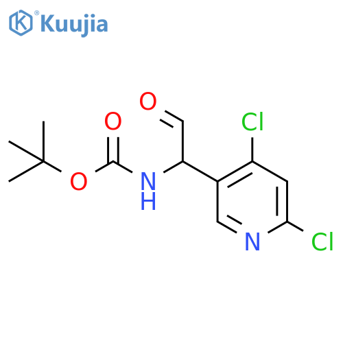 tert-butyl N-1-(4,6-dichloropyridin-3-yl)-2-oxoethylcarbamate structure