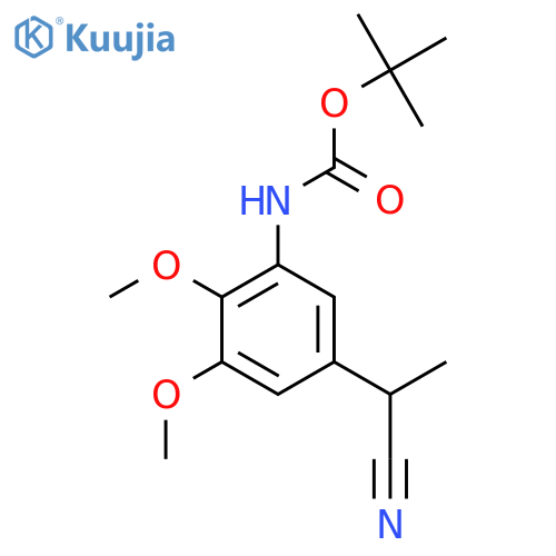 tert-butyl N-5-(1-cyanoethyl)-2,3-dimethoxyphenylcarbamate structure