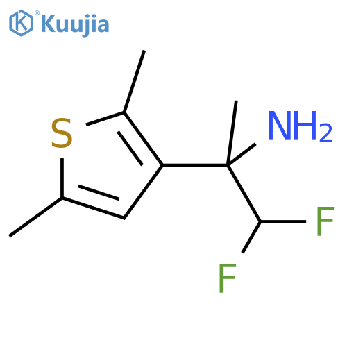 2-(2,5-dimethylthiophen-3-yl)-1,1-difluoropropan-2-amine structure