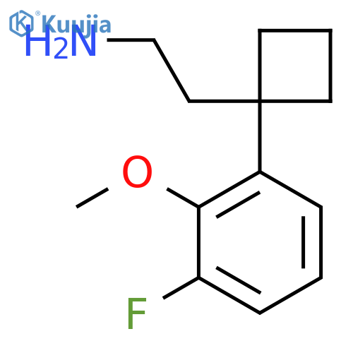 2-1-(3-fluoro-2-methoxyphenyl)cyclobutylethan-1-amine structure