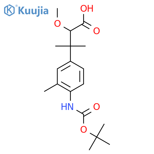 3-(4-{(tert-butoxy)carbonylamino}-3-methylphenyl)-2-methoxy-3-methylbutanoic acid structure