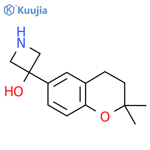 3-(2,2-dimethyl-3,4-dihydro-2H-1-benzopyran-6-yl)azetidin-3-ol structure