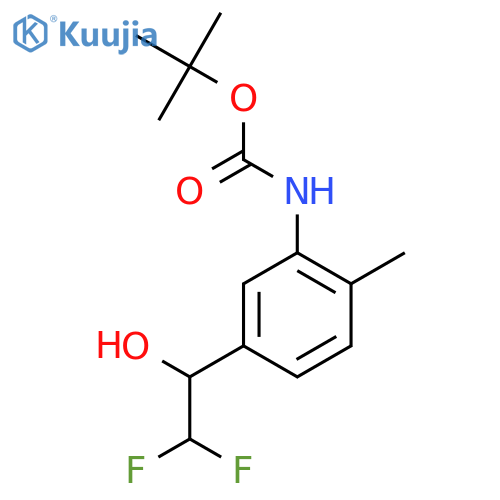 tert-butyl N-5-(2,2-difluoro-1-hydroxyethyl)-2-methylphenylcarbamate structure