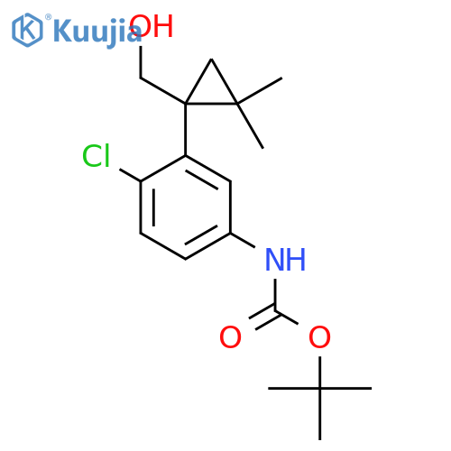 tert-butyl N-{4-chloro-3-1-(hydroxymethyl)-2,2-dimethylcyclopropylphenyl}carbamate structure