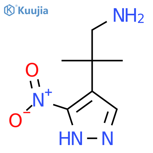 2-methyl-2-(3-nitro-1H-pyrazol-4-yl)propan-1-amine structure