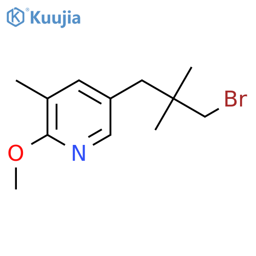 5-(3-bromo-2,2-dimethylpropyl)-2-methoxy-3-methylpyridine structure