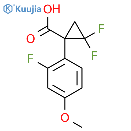 2,2-difluoro-1-(2-fluoro-4-methoxyphenyl)cyclopropane-1-carboxylic acid structure