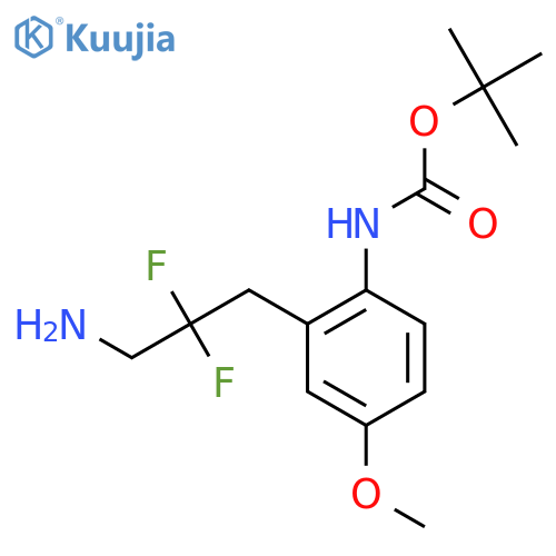 tert-butyl N-2-(3-amino-2,2-difluoropropyl)-4-methoxyphenylcarbamate structure