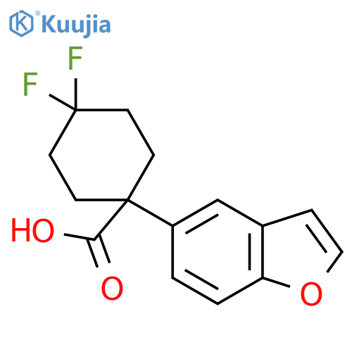 1-(1-benzofuran-5-yl)-4,4-difluorocyclohexane-1-carboxylic acid structure