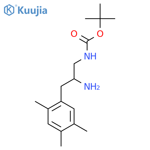 tert-butyl N-2-amino-3-(2,4,5-trimethylphenyl)propylcarbamate structure
