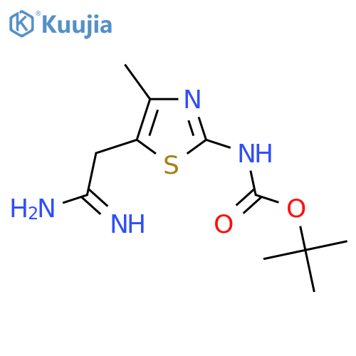 tert-butyl N-5-(carbamimidoylmethyl)-4-methyl-1,3-thiazol-2-ylcarbamate structure