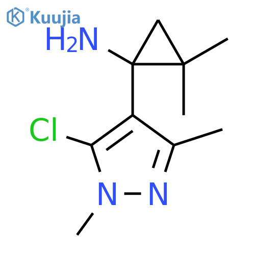 1-(5-chloro-1,3-dimethyl-1H-pyrazol-4-yl)-2,2-dimethylcyclopropan-1-amine structure