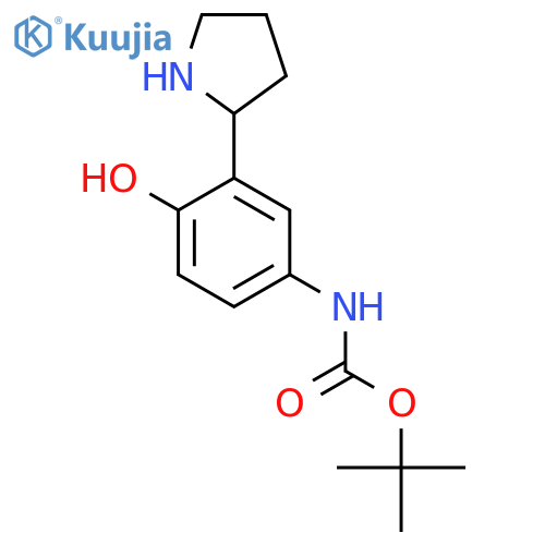 tert-butyl N-4-hydroxy-3-(pyrrolidin-2-yl)phenylcarbamate structure