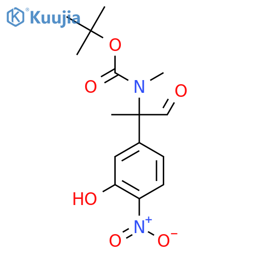 tert-butyl N-2-(3-hydroxy-4-nitrophenyl)-1-oxopropan-2-yl-N-methylcarbamate structure