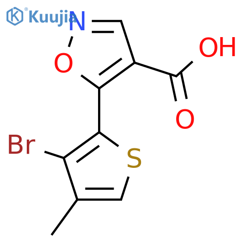 5-(3-bromo-4-methylthiophen-2-yl)-1,2-oxazole-4-carboxylic acid structure