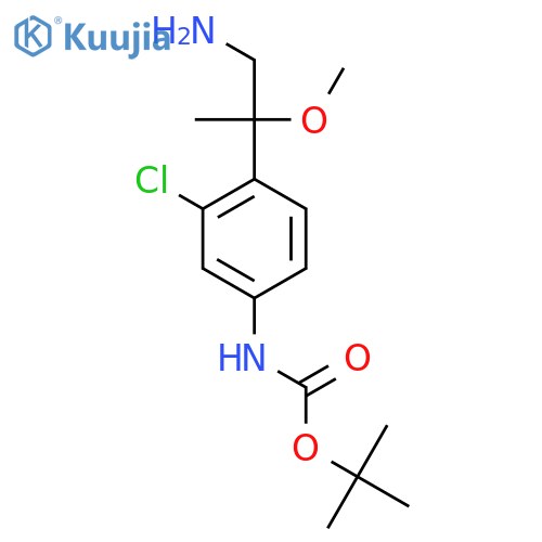 tert-butyl N-4-(1-amino-2-methoxypropan-2-yl)-3-chlorophenylcarbamate structure