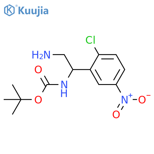 tert-butyl N-2-amino-1-(2-chloro-5-nitrophenyl)ethylcarbamate structure
