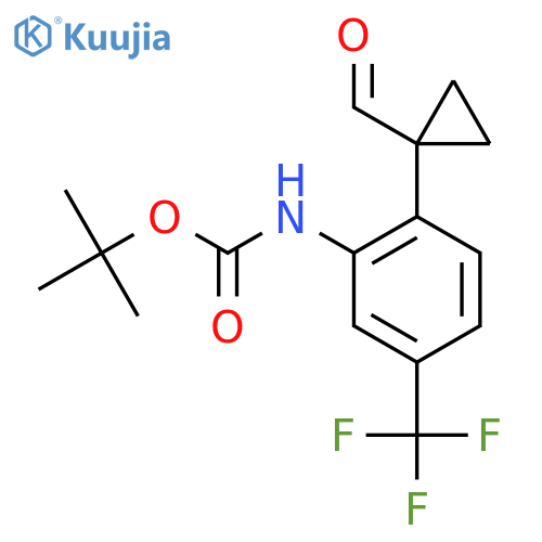 tert-butyl N-2-(1-formylcyclopropyl)-5-(trifluoromethyl)phenylcarbamate structure