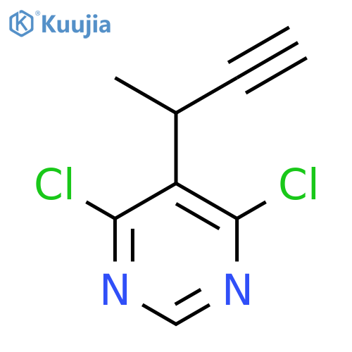 5-(but-3-yn-2-yl)-4,6-dichloropyrimidine structure