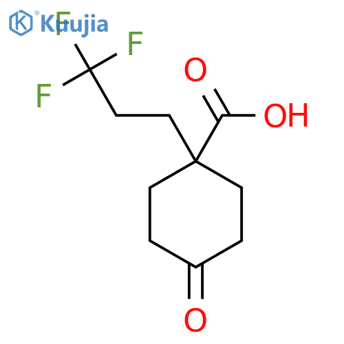 4-oxo-1-(3,3,3-trifluoropropyl)cyclohexane-1-carboxylic acid structure