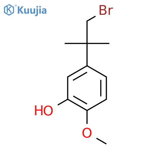 5-(1-bromo-2-methylpropan-2-yl)-2-methoxyphenol structure