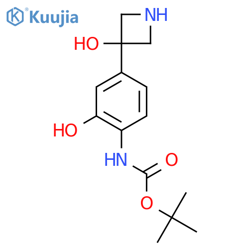 tert-butyl N-2-hydroxy-4-(3-hydroxyazetidin-3-yl)phenylcarbamate structure