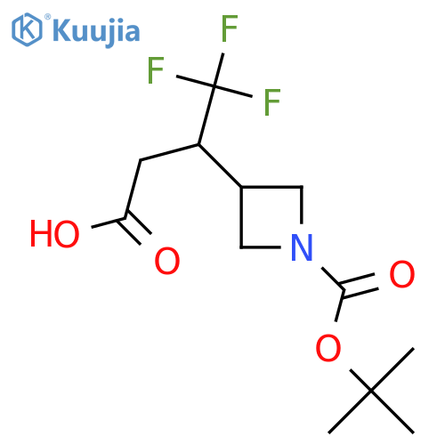 3-{1-(tert-butoxy)carbonylazetidin-3-yl}-4,4,4-trifluorobutanoic acid structure