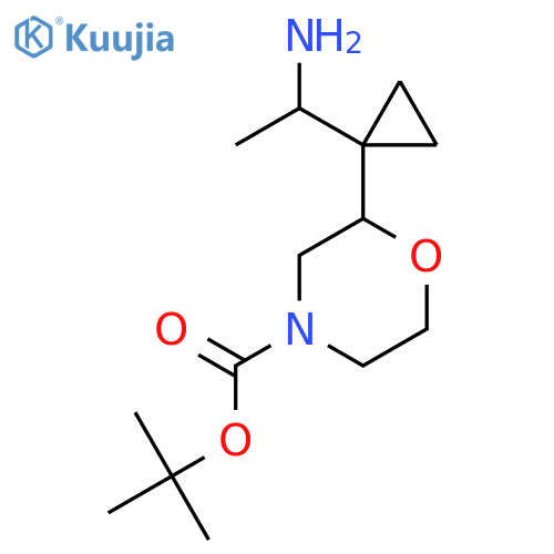 tert-butyl 2-1-(1-aminoethyl)cyclopropylmorpholine-4-carboxylate structure