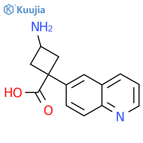 3-amino-1-(quinolin-6-yl)cyclobutane-1-carboxylic acid structure